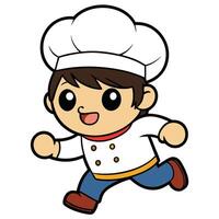 cartoon chef running background vector