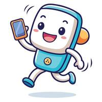 a cartoon robot running with vector