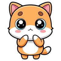 cute cartoon cat with big eyes and a white background white background vector