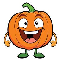 pumpkin character white background vector