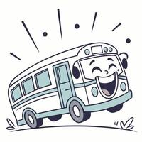 a cartoon bus with a happy face a white background vector