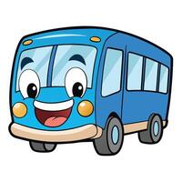 bus with smiling face on white background vector
