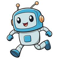 robot running with its arms outstretched vector