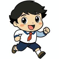 a cartoon boy running with a tie on a white background vector