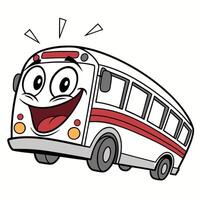 bus with a happy face and a smile vector