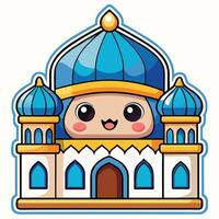 character with a blue dome on top of a building vector