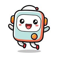 robot running illustration vector