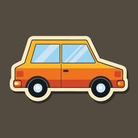 car icon in flat style on brown background vector