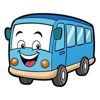 bus with smiling white background vector