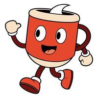 character running with a cup in his hand vector