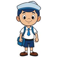 school boy on a white background white background vector