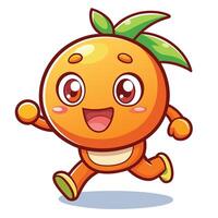 an orange character running with a smile white background vector