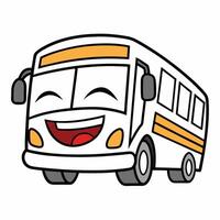 bus with a smile on its face white background vector