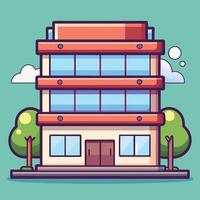 an illustration of a building with vector