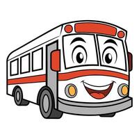 a cartoon bus with a smile on its face white background vector