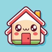 a cute house with a big smile on it vector