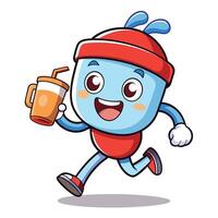 character running with a cup of coffee vector