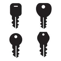 Different Modern house key icon set on white background vector