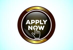 Apply now web button design. Suitable for mobile app, and website UI . vector