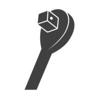 Socket wrench icons in black and white vector