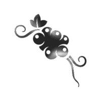 Grapefruit icon in halftone style. Black and white monochrome illustration. vector