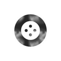 Button icon in halftone style. Black and white monochrome illustration. vector