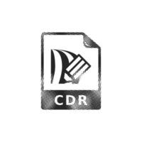 Drawing file format icon in halftone style. Black and white monochrome illustration. vector