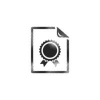 document icon in halftone style. Black and white monochrome vector