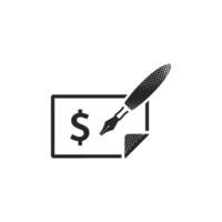 Check icon in halftone style. Black and white monochrome illustration. vector