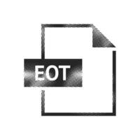 EOT File format icon in halftone style. Black and white vector