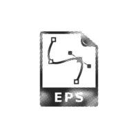 EPS file format icon in halftone style. Black and white monochrome illustration. vector