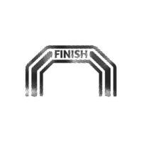 Finish line icon in halftone style. Black and white monochrome vector
