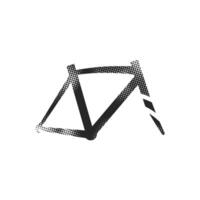 Bicycle frame icon in halftone style. Black and white monochrome illustration. vector