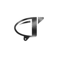 Bicycle head lamp icon in halftone style. Black and white monochrome illustration. vector