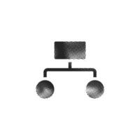 Hierarchy icon in halftone style. Black and white monochrome illustration. vector