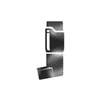 Asthma inhaler icon in halftone style. Black and white monochrome illustration. vector