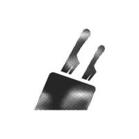 Knife holder icon in halftone style. Black and white monochrome illustration. vector