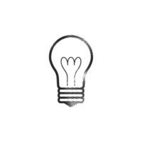 Light bulb icon in halftone style. Black and white monochrome vector