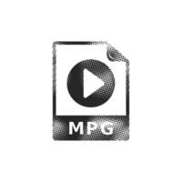 file format icon in halftone style. Black and white monochrome vector
