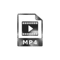 file format icon in halftone style. Black and white illustration. vector