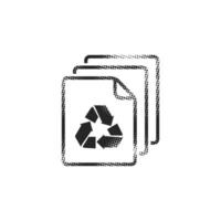 Recycle symbol icon in halftone style. Black and white monochrome vector