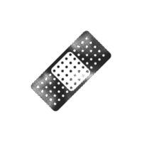 Bandage icon in halftone style. Black and white monochrome illustration. vector