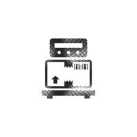 Logistic scale icon in halftone style. Black and white monochrome illustration. vector