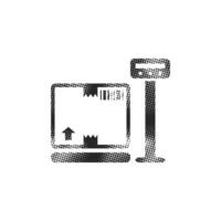 Logistic scale icon in halftone style. Black and white illustration. vector