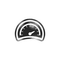 Dashboard icon in halftone style. Black and white illustration. vector