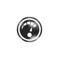 Dashboard icon in halftone style. Black and white monochrome vector