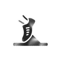 Starting block icon in halftone style. Black and white monochrome illustration. vector