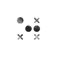 Strategy game icon in halftone style. Black and white monochrome illustration. vector