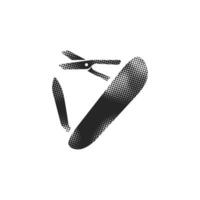 Multi tool icon in halftone style. Black and white monochrome illustration. vector