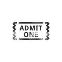 Ticket icon in halftone style. Black and white monochrome illustration. vector